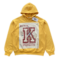 SAINT VANITY NIGHTS HORSE RIDER PATCH HOODIE YELLOW OVERSIZED PULLOVER