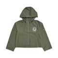 SAINT VANITY Embroidered Zip‑Up Olive Hooded Nylon Jacket