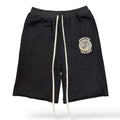 SAINT VANITY Embroidered Vintage Black Sweat Shorts