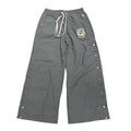 SAINT VANITY Embroidered Side‑Snap Grey Nylon Pants