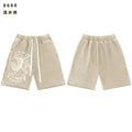 SAINT VANITY Vintage Rhinestone Shorts - Khaki