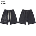 SAINT VANITY Vintage Rhinestone Cargo Shorts - Washed Black