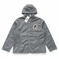 SAINT VANITY Embroidered Zip‑Up Grey Hooded Nylon Jacket