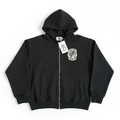 SAINT VANITY Embroidered Zip Up Hoodie Short Tracksuit Set-Black